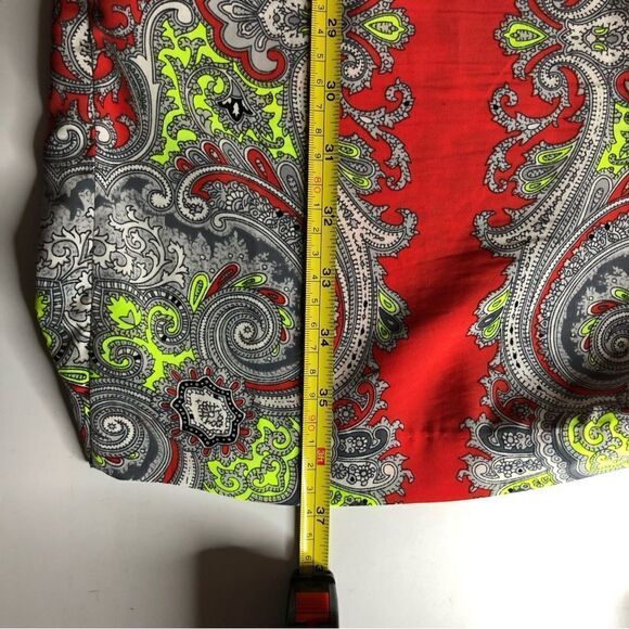 ANTHROPOLOGIE YOANA BARASCHI Paisley Print Shift Dress Long Trumpet Sleeve Large - Picture 12 of 12